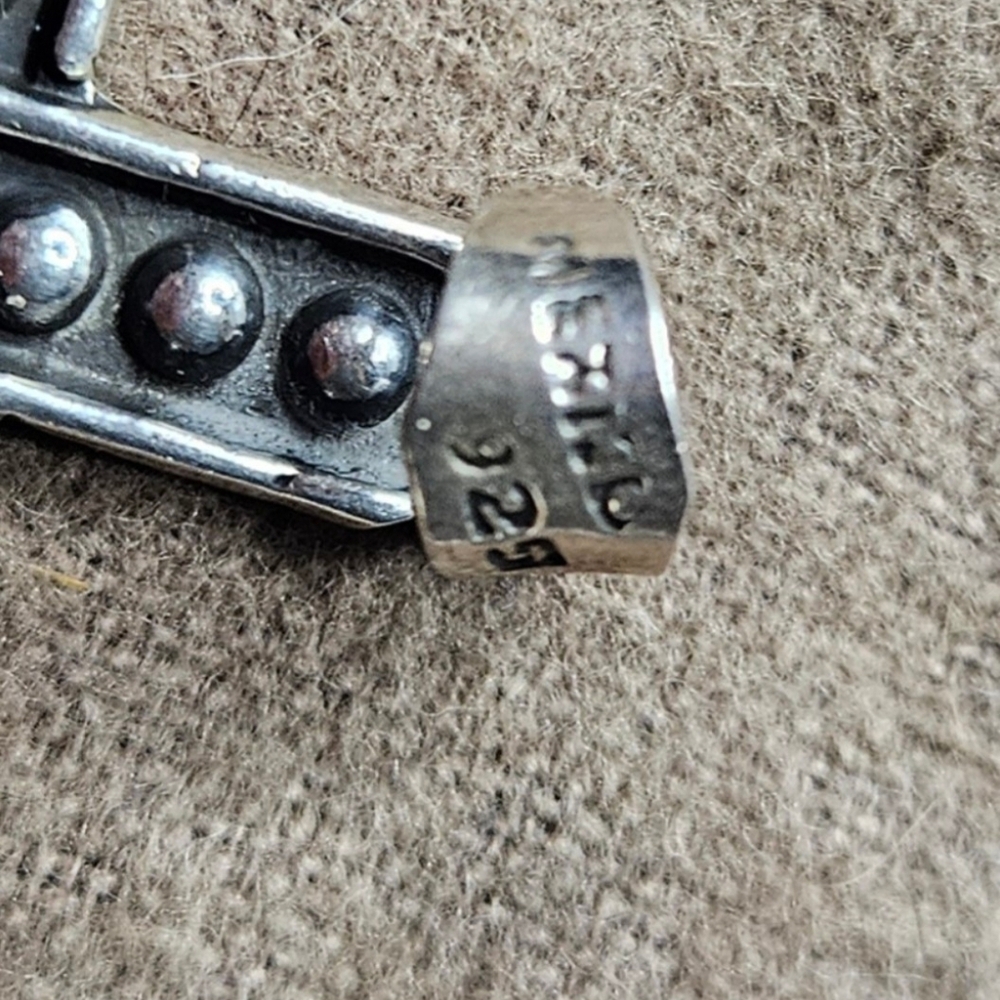 Sterling Silver 925 Studded Cross Pendant - Picture 3 of 3